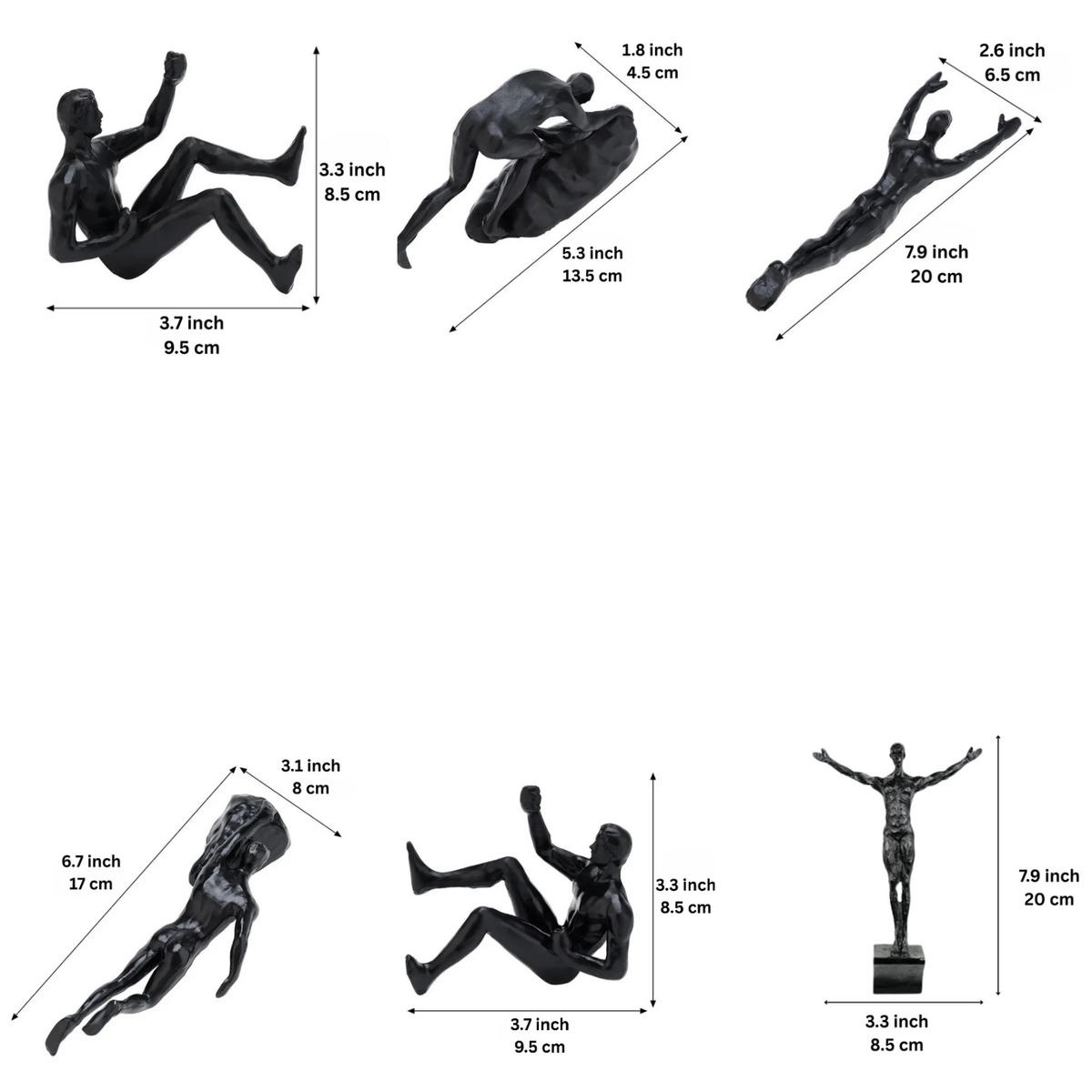 ArtZ® I Will Get To The Top Sculptures, Set of 6 Climbing Sculptures