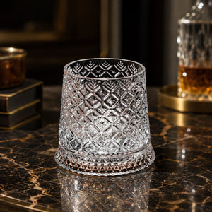 ArtZ® Tokyo Crystal Spinning Whiskey Glass and Base Japanese Tokyo Crystal Spinning Whiskey Glasses