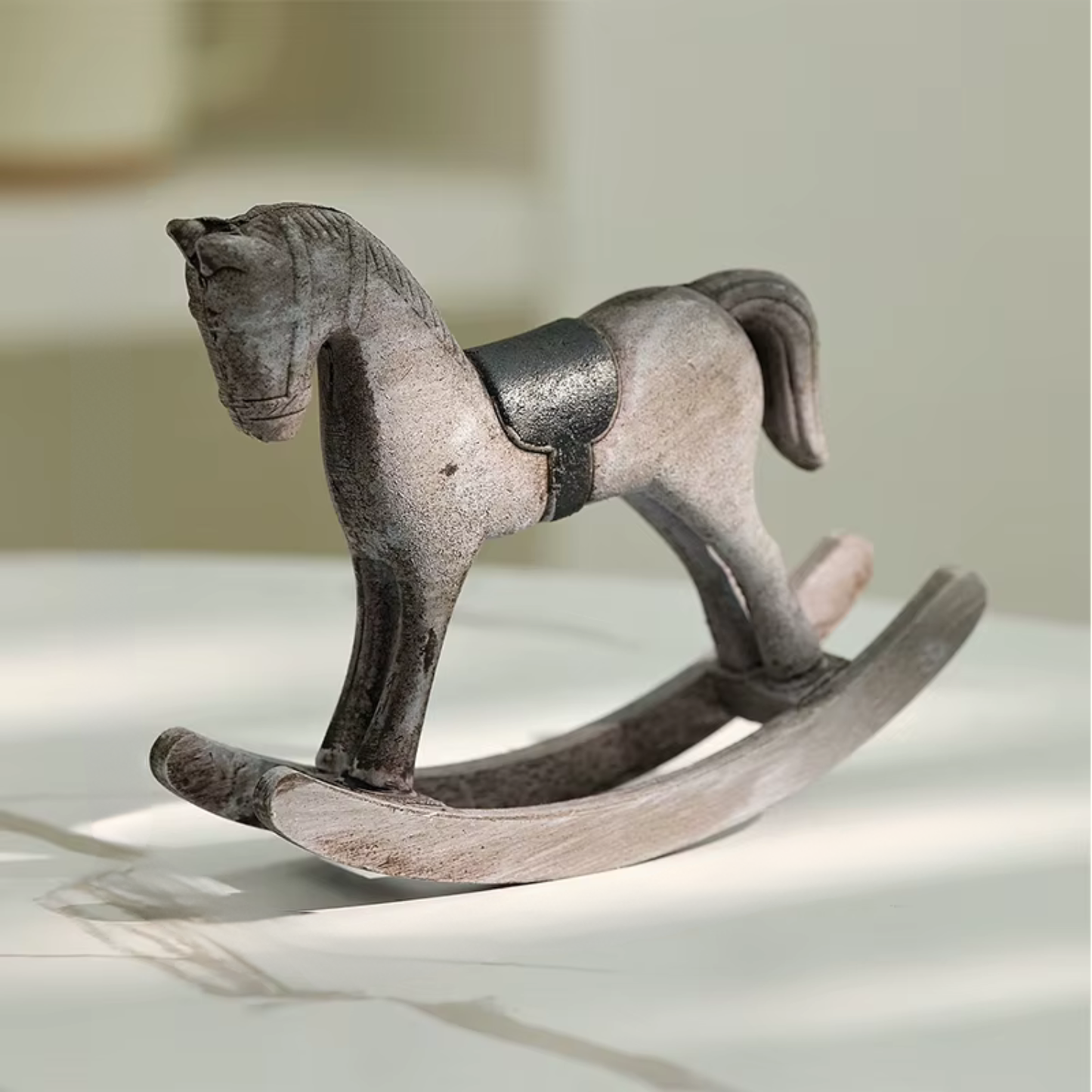 ArtZ® Nordic Gallop Horse Wooden Sculpture Horse Sculpture Grey