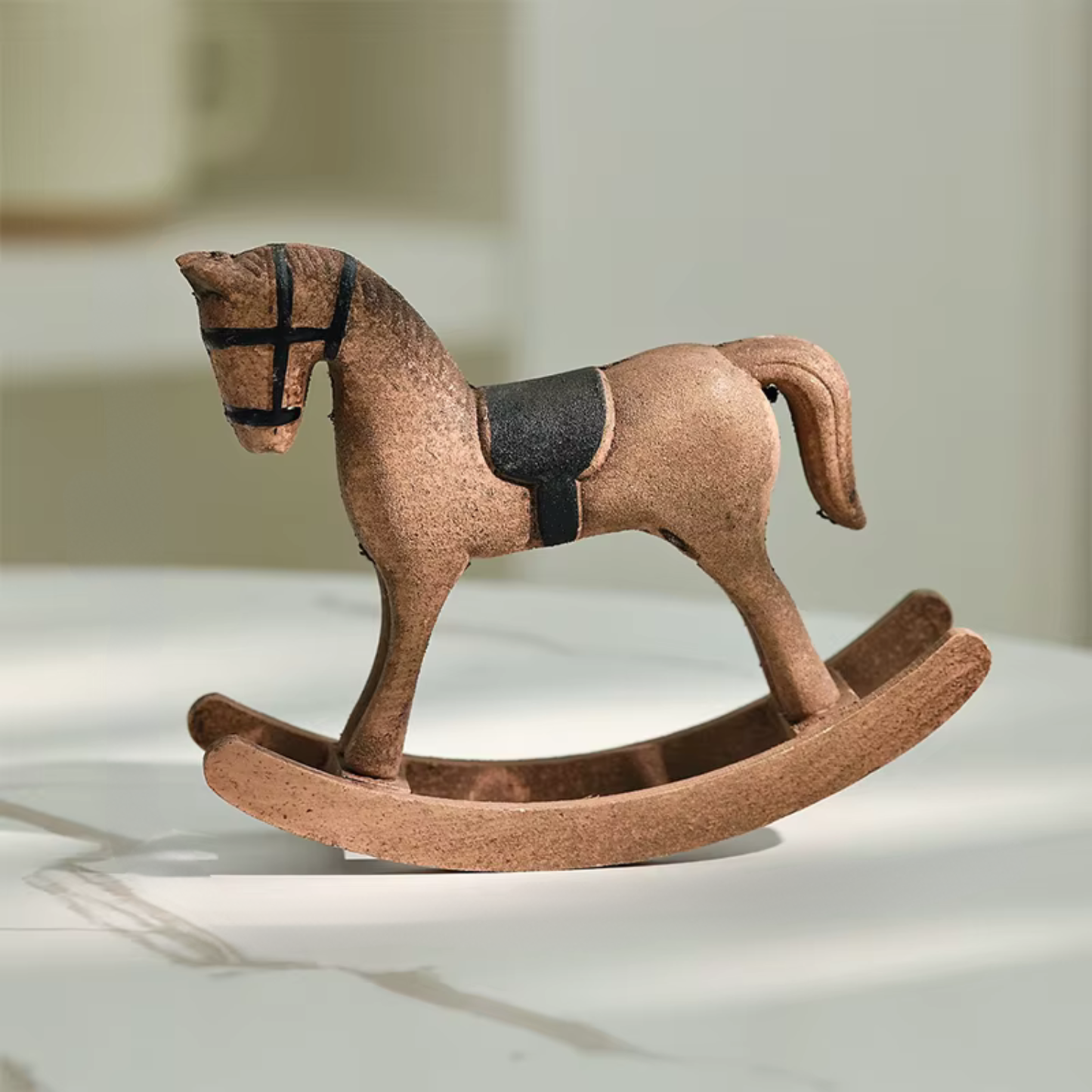 ArtZ® Nordic Gallop Horse Wooden Sculpture Horse Sculpture Sandy Brown