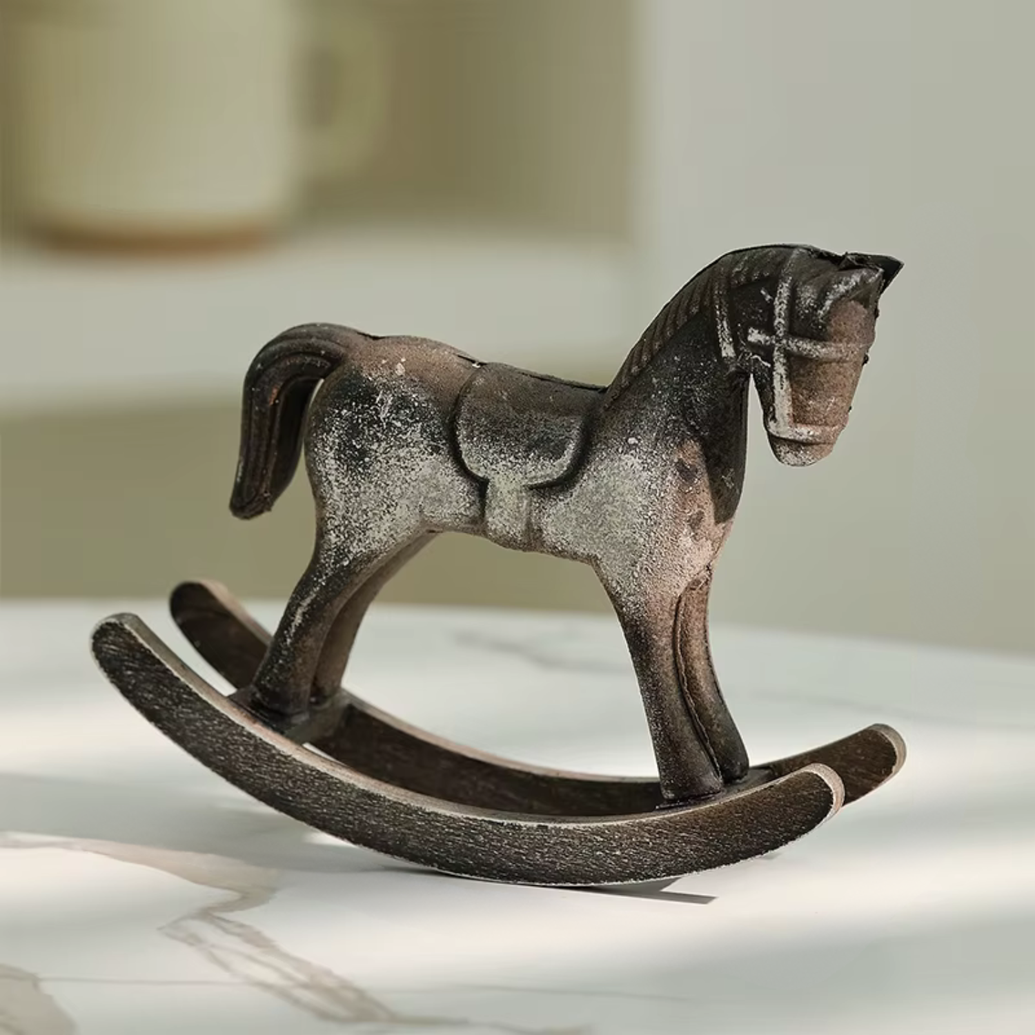 ArtZ® Nordic Gallop Horse Wooden Sculpture Horse Sculpture Dark Brown