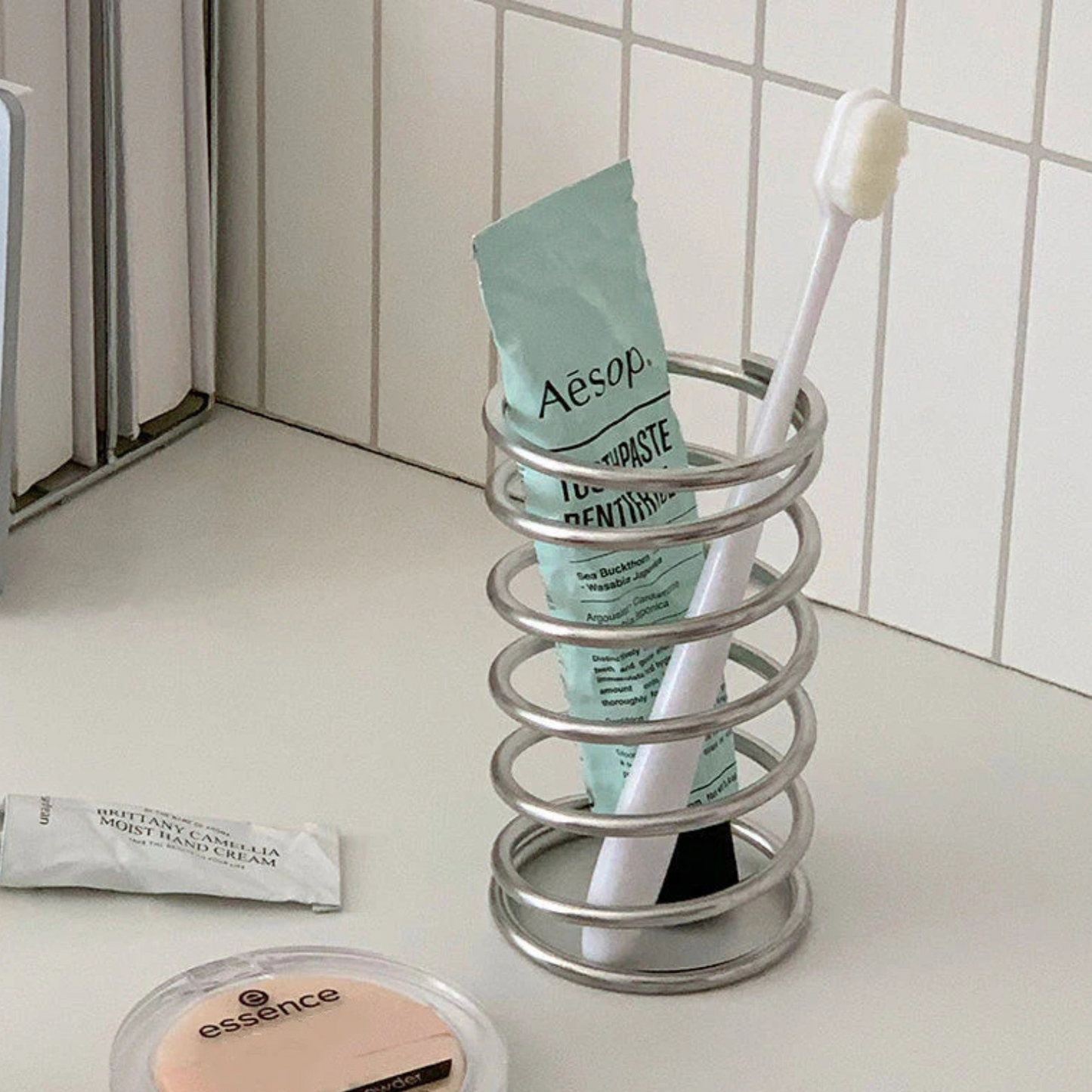 ArtZ® Smile Station Stainless Steel Toothbrush Holder Toothbrush Stand