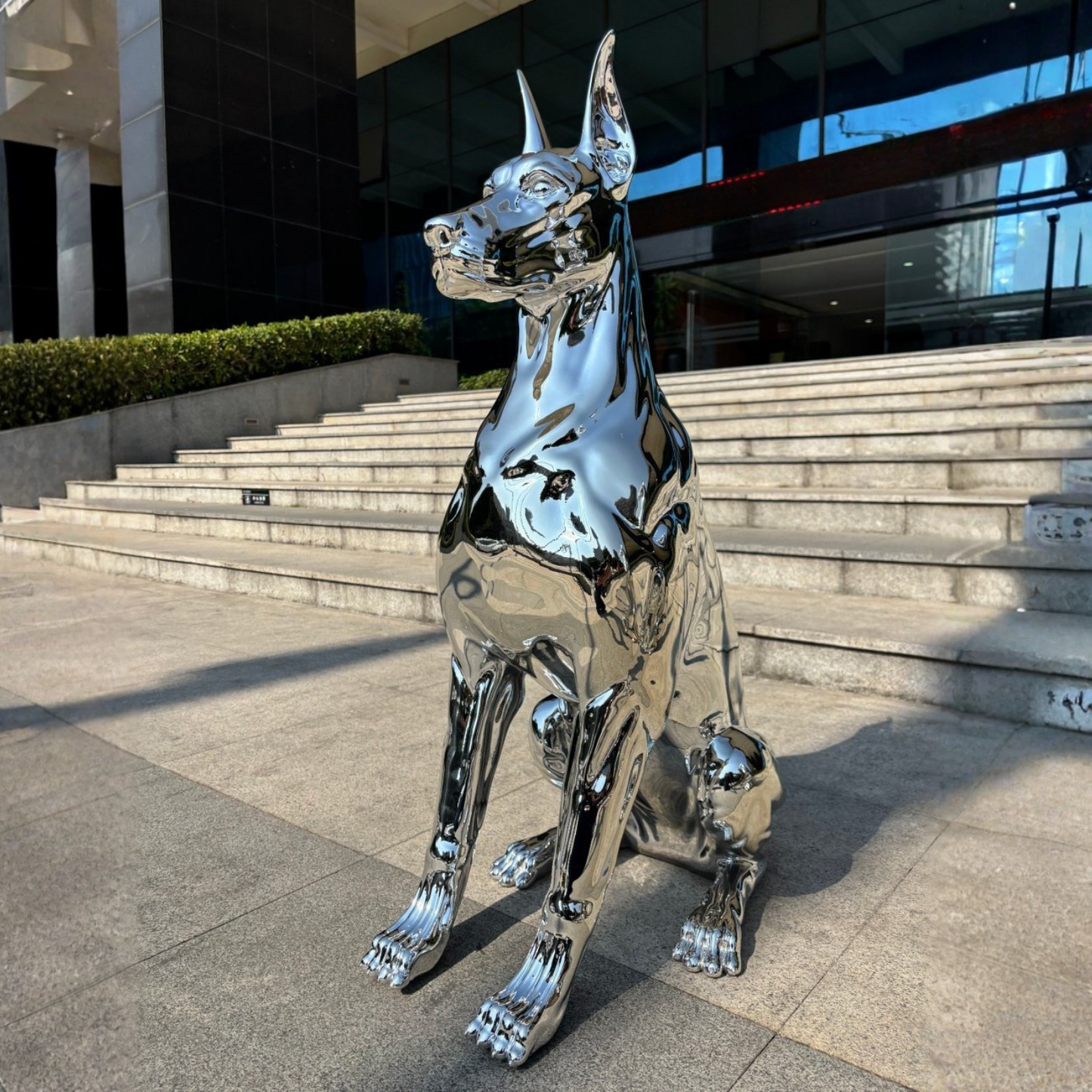 ArtZ® Doberman Pinscher Stainless Steel Sculpture