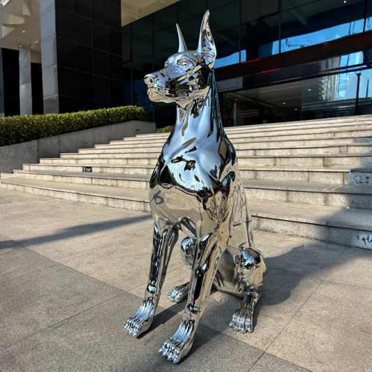 ArtZ® Doberman Pinscher Stainless Steel Sculpture