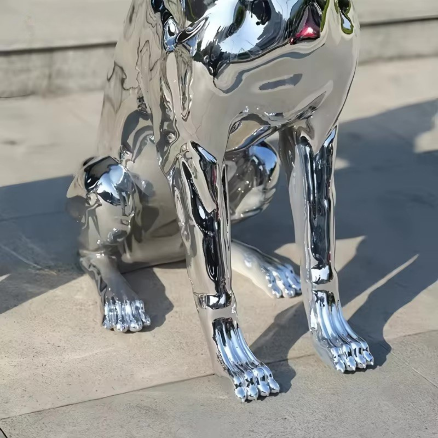ArtZ® Escultura de aço inoxidável de Doberman Pinscher – ArtZMiami