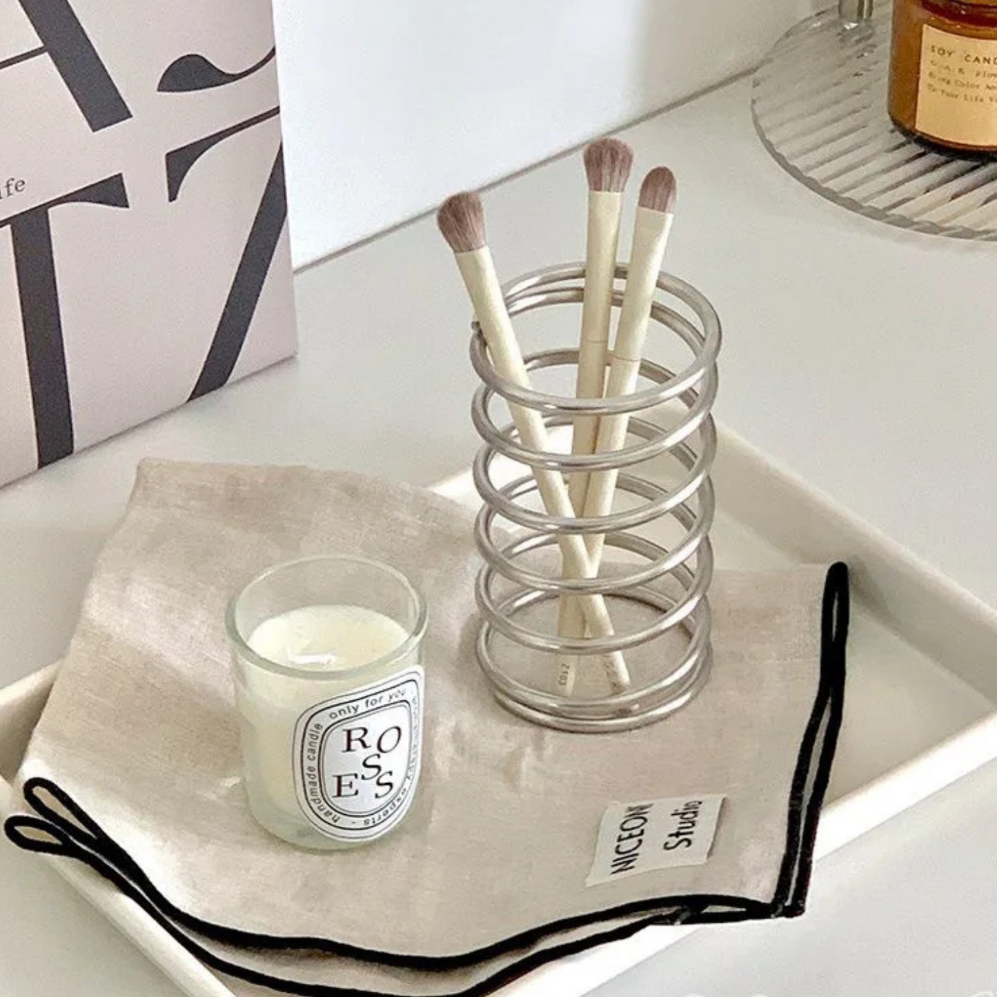 ArtZ® Smile Station Stainless Steel Toothbrush Holder Toothbrush Stand