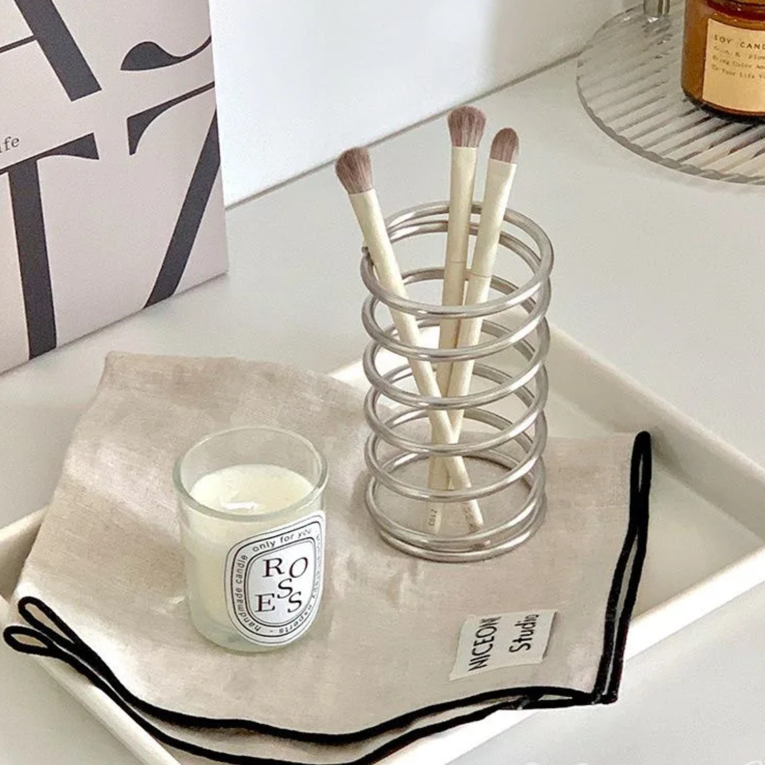 ArtZ® Smile Station Stainless Steel Toothbrush Holder Toothbrush Stand