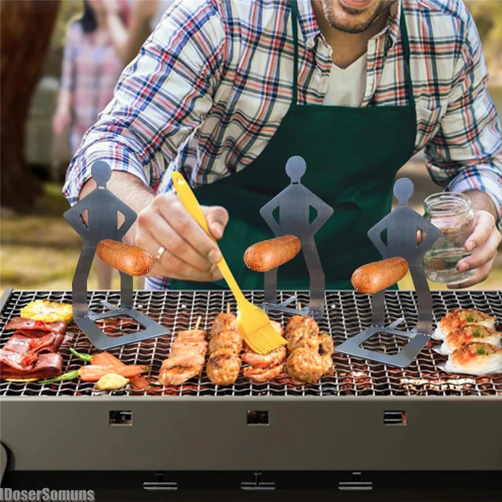 ArtZ® Spitting Cobra Stainless Steel BBQ Sausage Holders Spitting Cobra Stainless Steel BBQ Sausage Holder