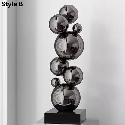 ArtZ® Stainless Steel Very Bubbly Sculptures Stainless Steel Sculptures Style B; Height 23.6 inch (60 cm) Black