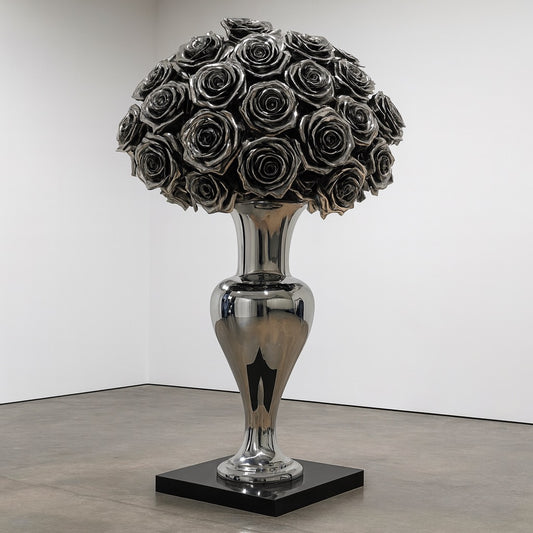 ArtZ® Stainless Steel Valentines Day Roses Sculpture Stainless Steel Valentines Day Roses Sculpture