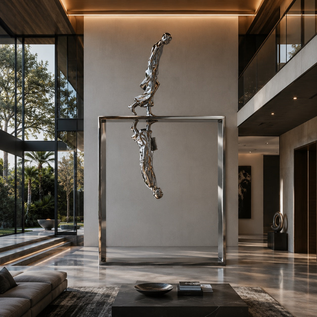 Scultura Elysian Pour di OSO in acciaio inossidabile