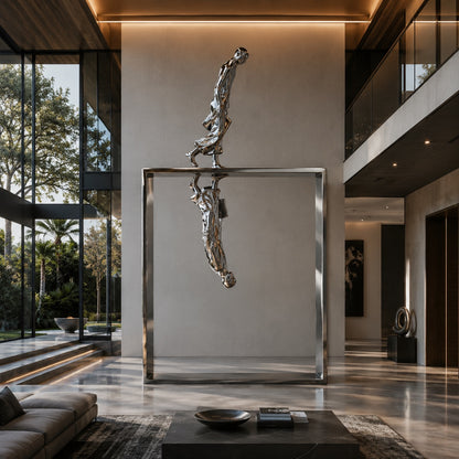 Scultura Elysian Pour di OSO in acciaio inossidabile