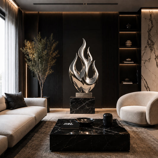 OSO Stainless Steel Eternal Love Flame Sculpture Stainless Steel Flame Sculpture
