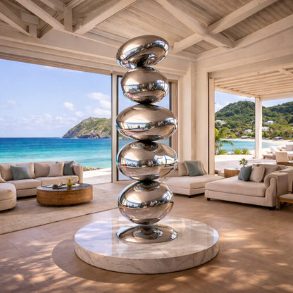 OSO Stainless Steel Floating Pebbles Sculpture