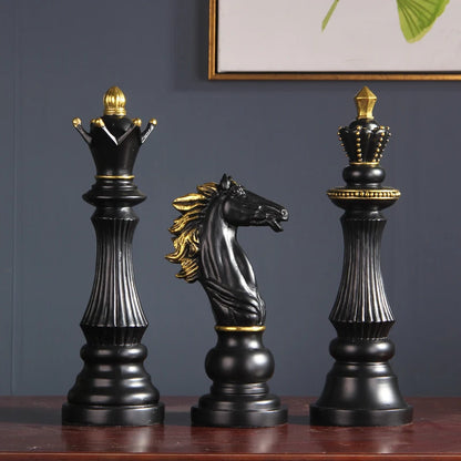 ArtZ® Gambit Trio Chess Set of 3 Chess Set Black (1 King; 1 Queen; 1 Knight)