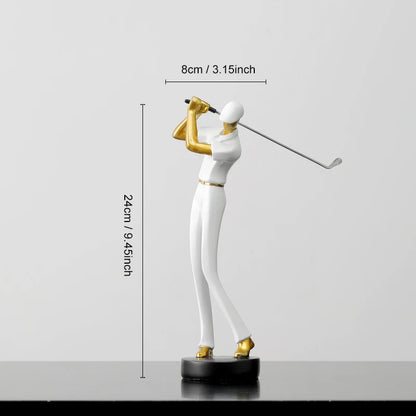 ArtZ® Nordic Abstract Golfer Sculptures Golfer Sculptures White - Backswing