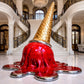 OSO Stainless Steel Inverted Indulgence Sculpture Stainless Steel Melting Ice Cream Sculpture