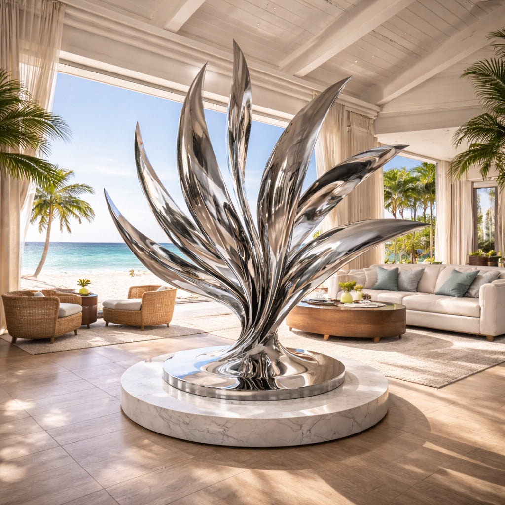 OSO Stainless Steel Kinetic Blade Sculpture