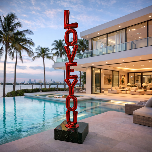 OSO Stainless Steel Love You Top To Bottom Sculpture