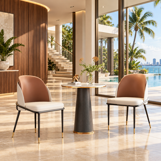 ArtZ® Duo Luxe Chairs, Set of 2 Seats Brown (Set of 2 Chairs)