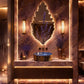 Rossella Fiorillo Ceramic Texture RF Eclisse Line Model Millerighe OSL010 Purple RF Texture Interior Rose Gold-plated Exterior Sink