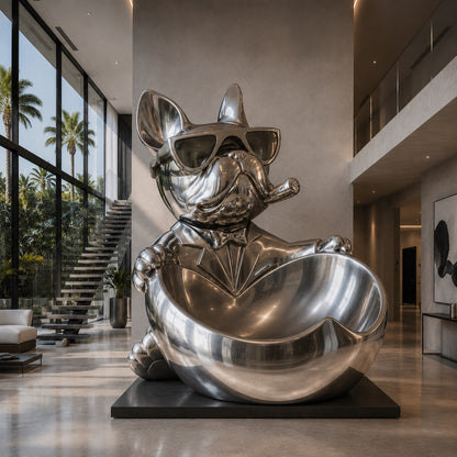 Scultura Elysian Pour di OSO in acciaio inossidabile