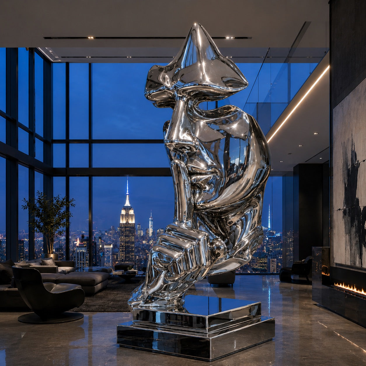 OSO - Sculpture en acier inoxydable pour l'Elysien