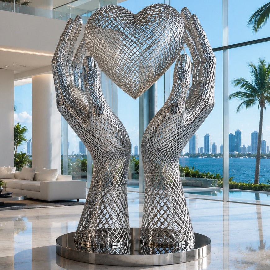 OSO Stainless Steel Heart of Eternity Sculpture