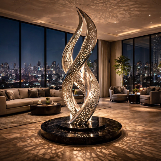 OSO Stainless Steel Reflective DNA Sculpture