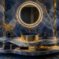 Rossella Fiorillo Ceramic Texture RF Eclisse Line Model Rombo OSL009 Blue RF Texture Interior Gold-plated Exterior Sink