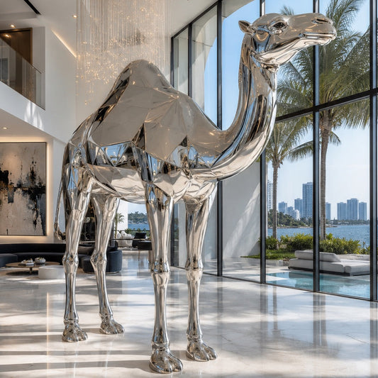OSO Stainless Steel Royal Passage Sculpture OSO Stainless Steel Camel Sculpture