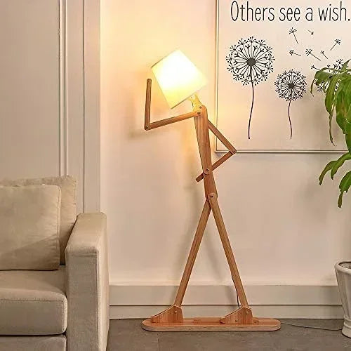 ArtZ® Lumi Man LED Lamp Lamp Wood White light UK Plug