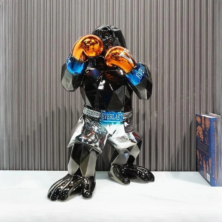 ArtZ® アーバン・プライメート・ボクシング・ゴリラ彫刻 – ArtZMiami