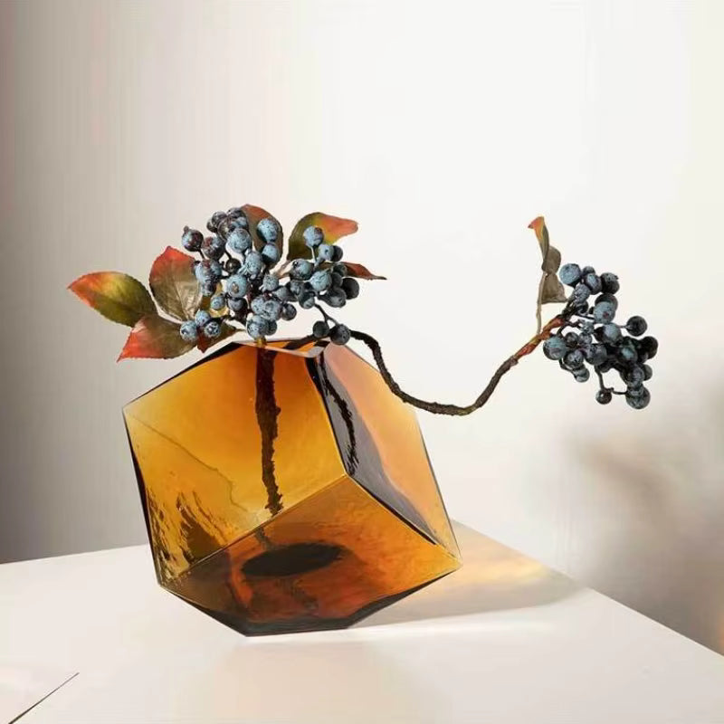 ArtZ® Amber Bloom Cube Vase Vase Small 4.7 inch (12 cm)
