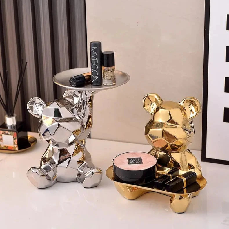 ArtZ Ceramic Geometric Bear Sculpture Tray And Piggy Bank ArtZMiami