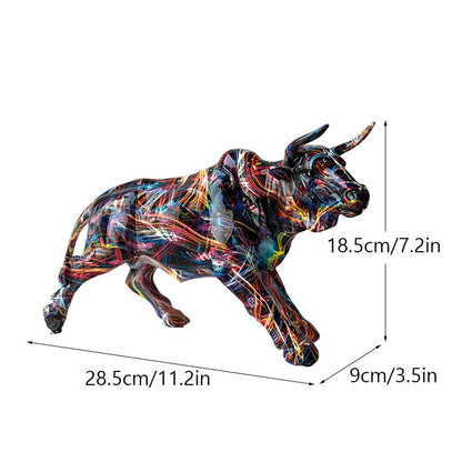 ArtZ® Graffiti Painted Bull Sculpture Graffiti Painted Bull Sculpture Nordic Painted