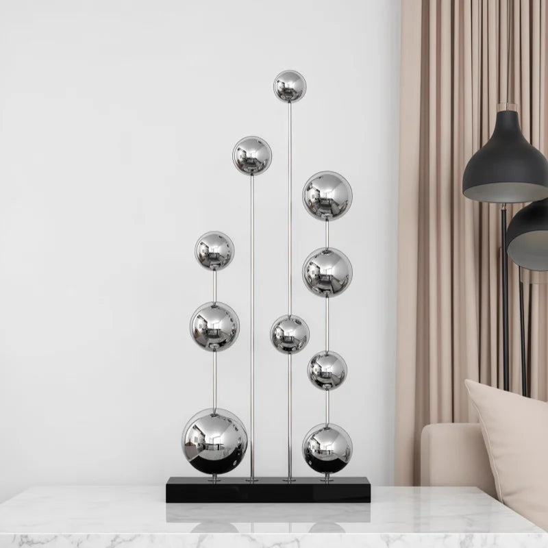 ArtZ® Mirror Orbit Stainless Steel Ball Sculpture Stainless Steel Ball Sculpture Regular