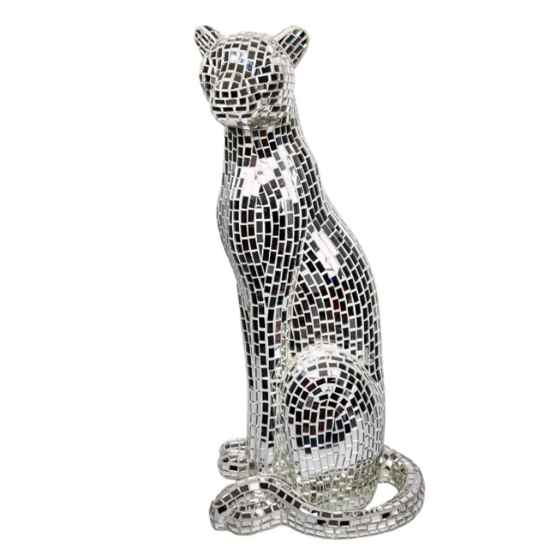 ArtZ® Guardian of Grace Leopard Sculpture Leopard Sculpture Silver