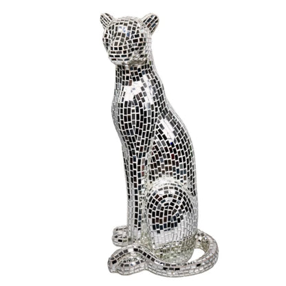 ArtZ® Guardian of Grace Leopard Sculpture Leopard Sculpture Silver