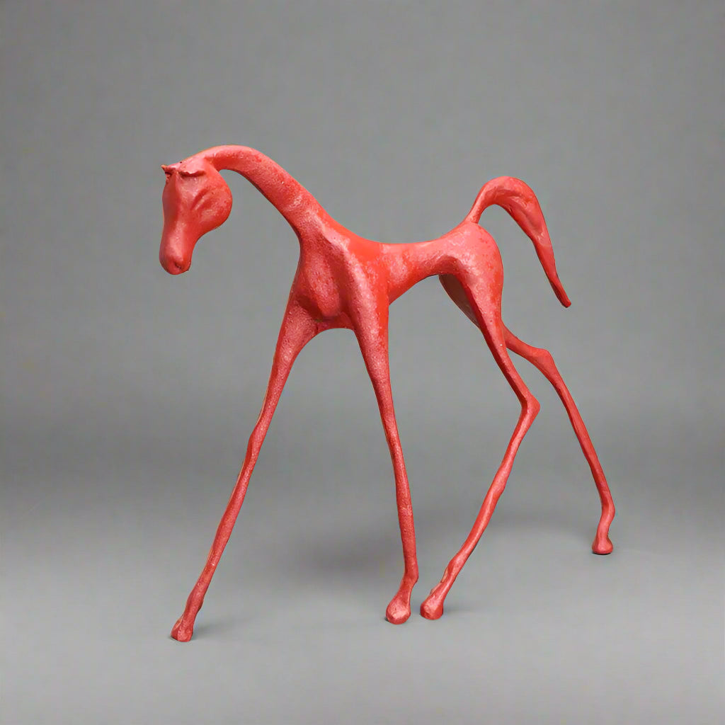 ArtZ® Cast Iron Horse Sculpture Horse Sculpture Red
