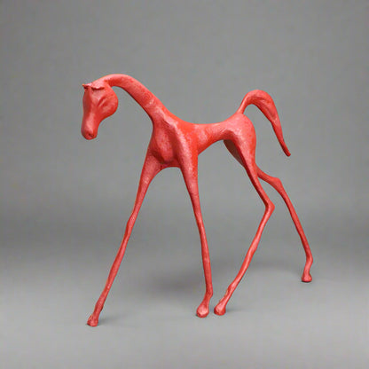 ArtZ® Cast Iron Horse Sculpture Horse Sculpture Red