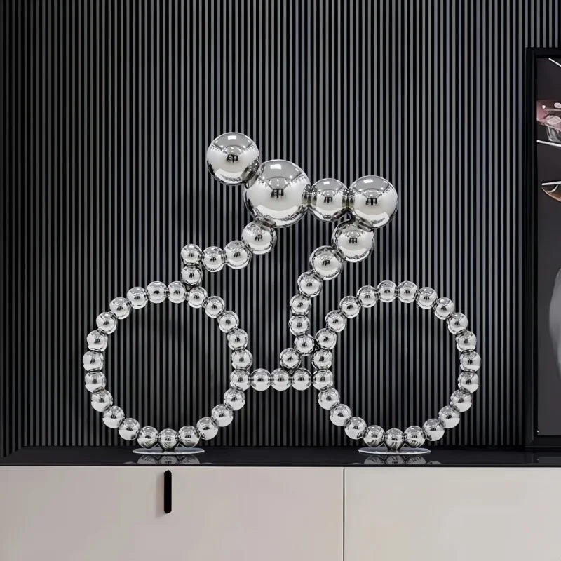 ArtZ® Stainless Steel Bubble Bike Sculpture Stainless Steel Bike Sculpture