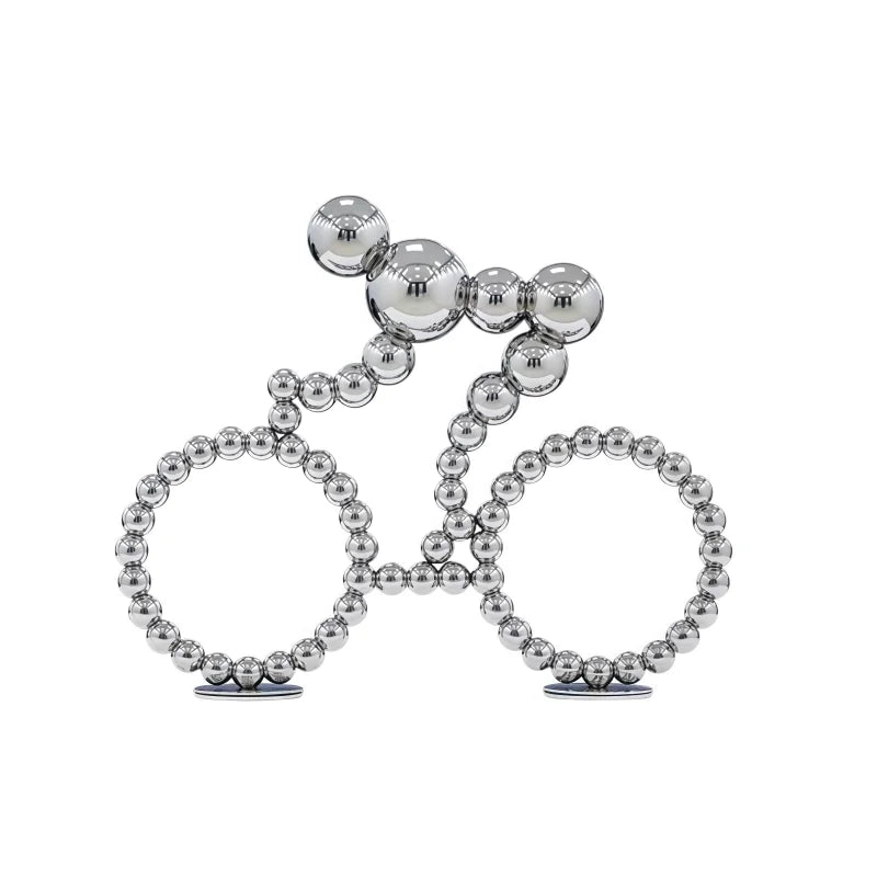 ArtZ® Stainless Steel Bubble Bike Sculpture Stainless Steel Bike Sculpture Small Silver