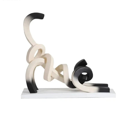ArtZ® Meowdern Lines Cat Sculpture Cat Sculpture Arching