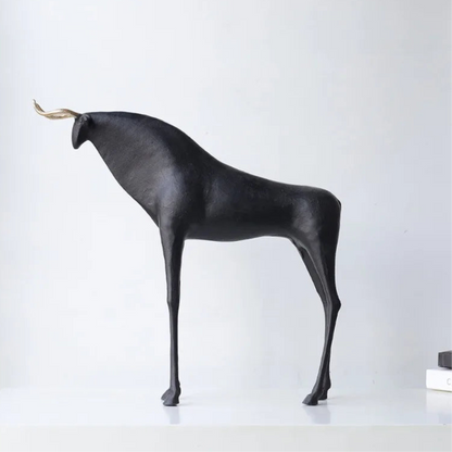 ArtZ® Bold Horns Bull Sculpture Bull Sculpture Black