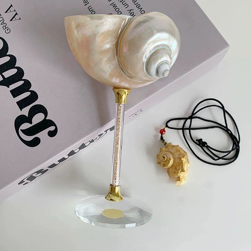 ArtZ® Love The Ocean Cocktail Glass Wine Glass Gold Glitter Stem