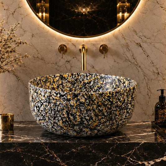 Rossella Fiorillo Ceramic Texture RF Luxury Line Model W1 Texture Pollock RF Sink Rossella Fiorillo Ceramic Texture RF Luxury Line Model SP17 Green Sink