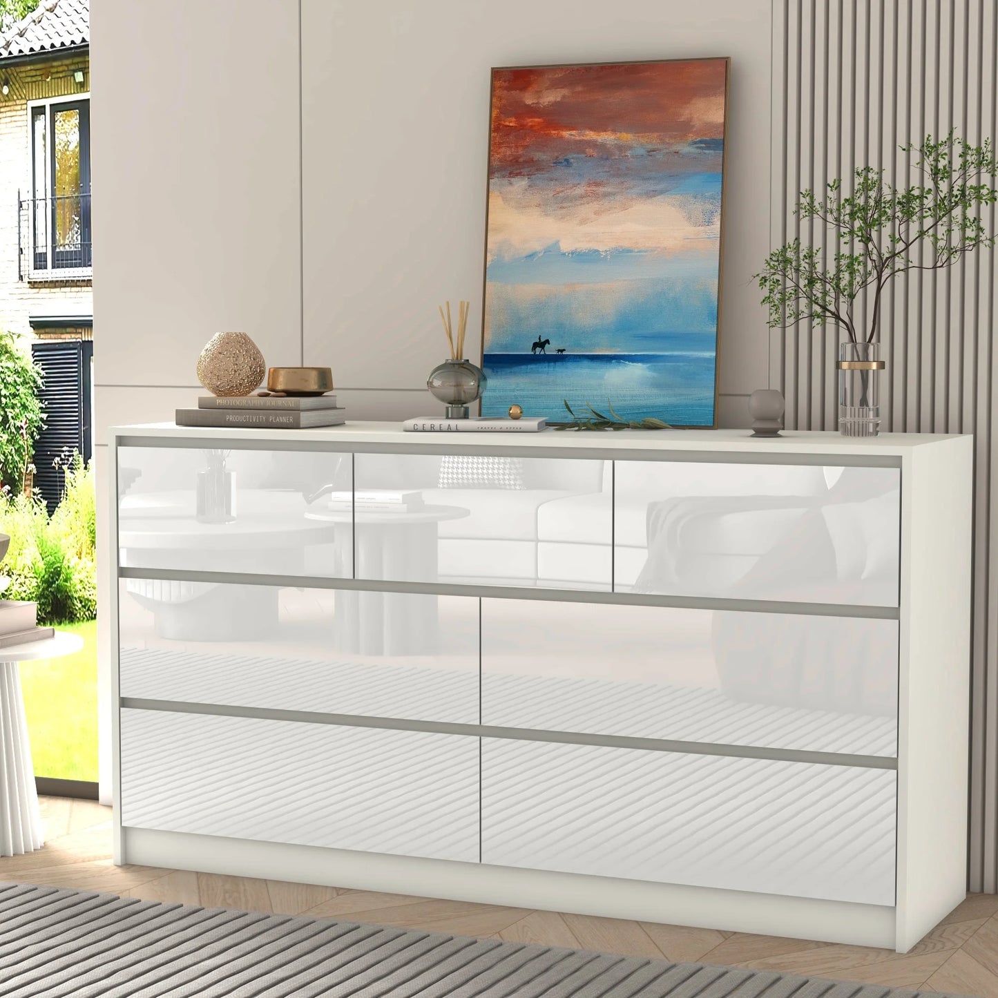 ArtZ® Luminaire 7 Drawer Dresser Dresser White