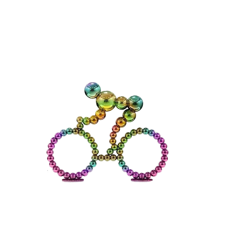 ArtZ® Stainless Steel Bubble Bike Sculpture Stainless Steel Bike Sculpture Small Multi Color