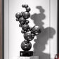 ArtZ® Bubbles Stainless Steel Sculpture Metal Sculpture Large Black; Height 24 inch (61 cm)